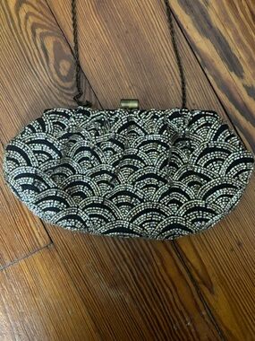 Beaded Evening Bag with Chain Strap